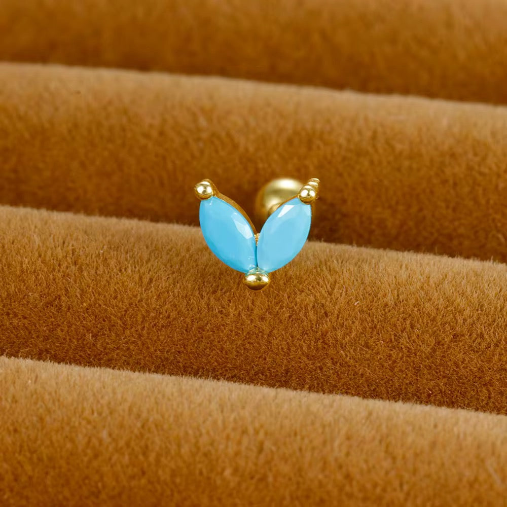La Fleur Bleu piercing earring