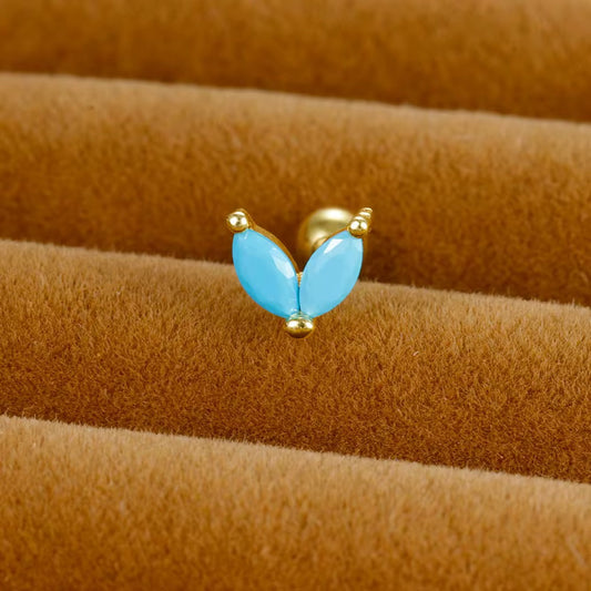 La Fleur Bleu piercing earring